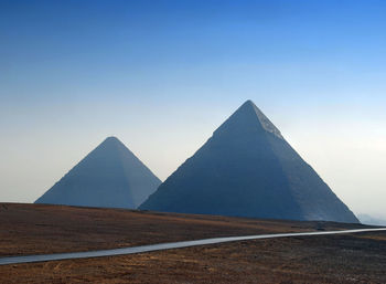 Panorama view of the the pyramids at giza, cairo, egypt