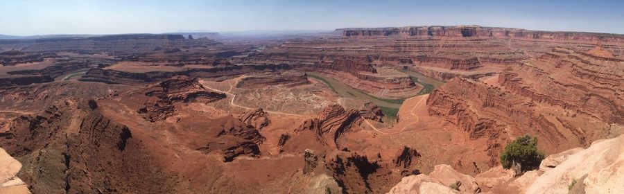 Aerial view of desert against sky