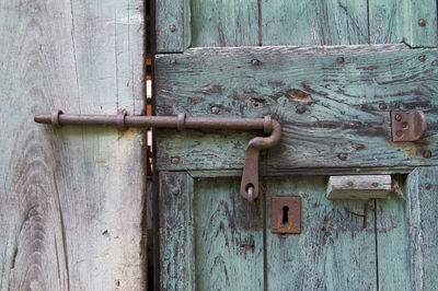 Close-up of rusty metal door
