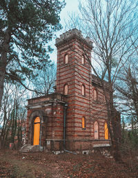 Low angle view of old building against sky