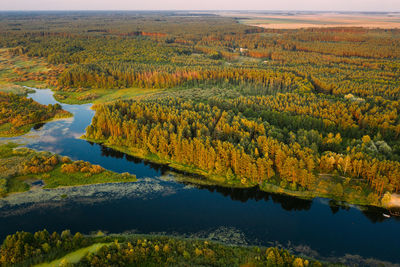 Scenic view of lake during autumn