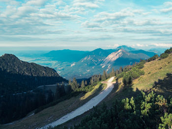 Scenic view of mountains against sky
