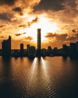 Scenic view of buildings against sky during sunset in miami beach florida