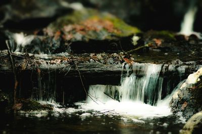 Water flowing through rocks