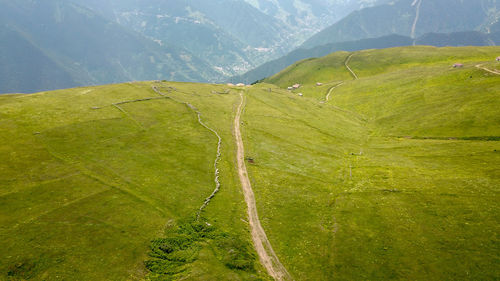 Mountain landscape with green grass / turkey / trabzon