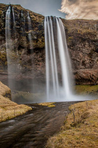 Scenic view of waterfall