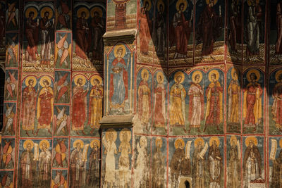 Full frame shot of multi colored temple
