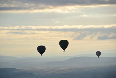 Hot air balloons flying in sky