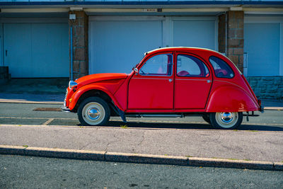 Vintage car parked on street