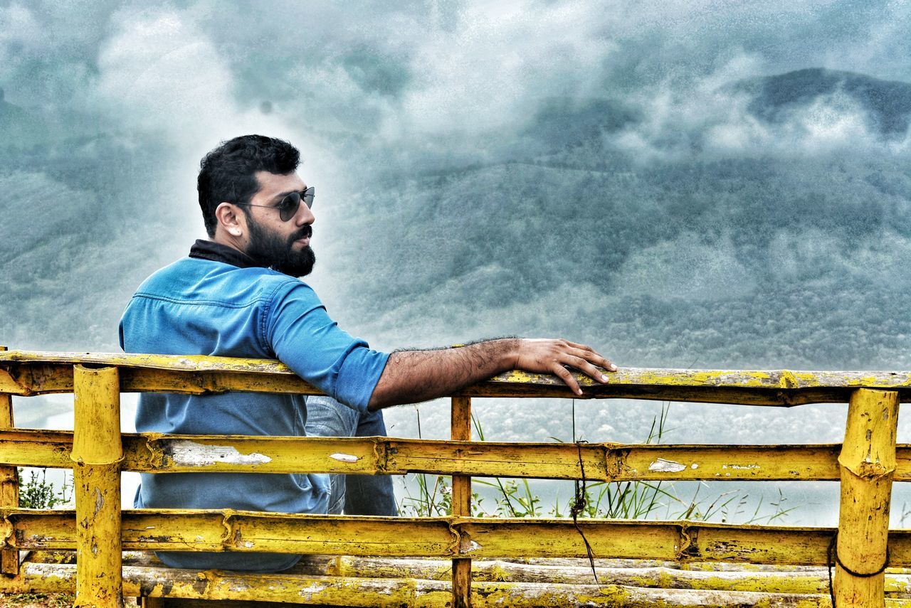 Bearded men sitting