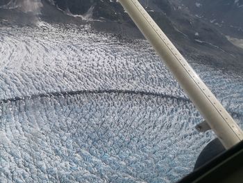 High angle view of rope in sea