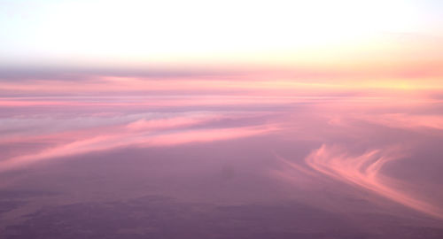 Aerial view of landscape against dramatic sky