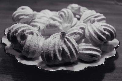 Close-up of dessert in plate on table