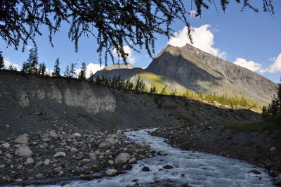 Low angle view of mountain against sky