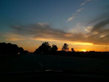 View of road at sunset