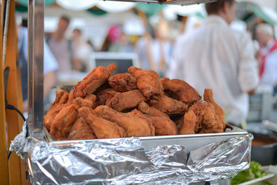 Close-up of meat at market stall