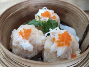 Close-up of sushi served in plate
