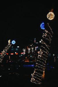 Illuminated building at night