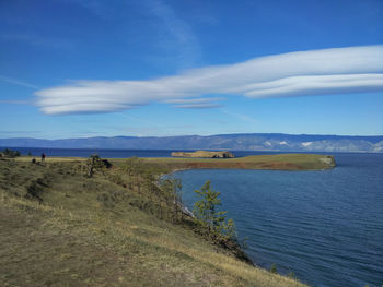 Scenic view of land against sky