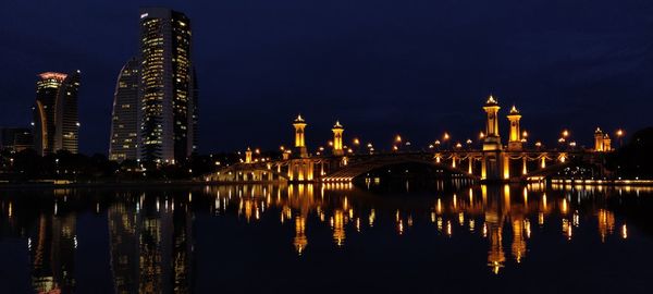 An evening reflection at seri gemilang bridge, putrajaya malaysia