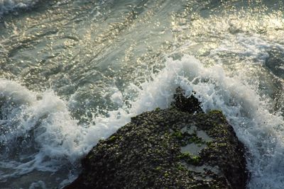 Water splashing in sea