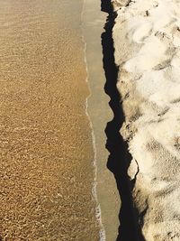 High angle view of beach during sunset