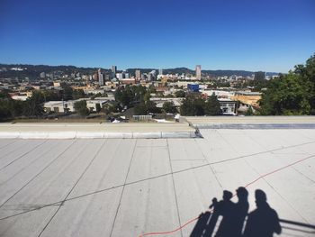 Man standing in front of cityscape