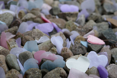 High angle view of stones