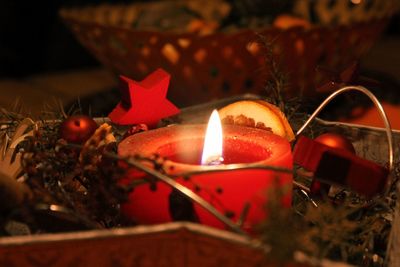 Close-up of illuminated christmas decoration