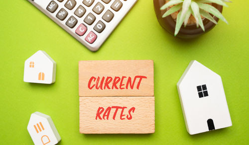 High angle view of toy blocks on table