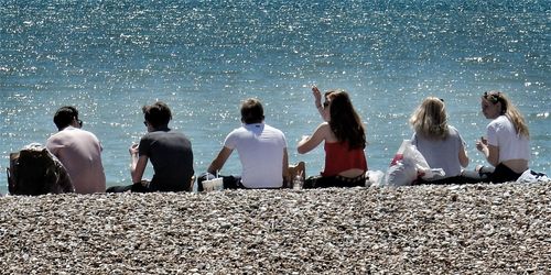 People enjoying at beach