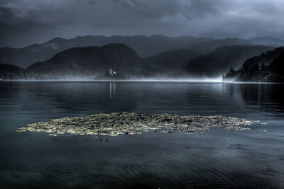 Scenic view of lake against mountains