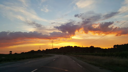 Country road at sunset