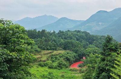 Scenic view of mountains against sky