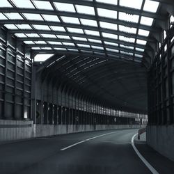 Empty road in tunnel