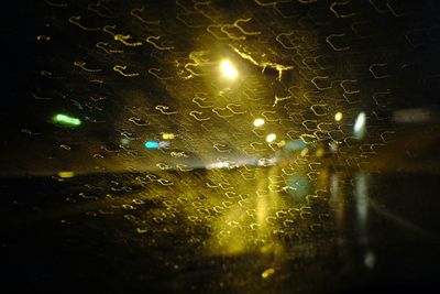 Close-up of water drops on glass