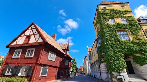 Low angle view of buildings against sky