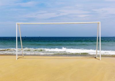 Scenic view of beach against sky