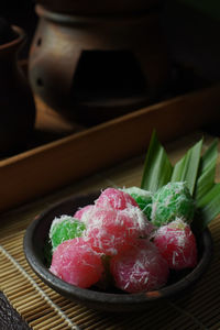 Close-up of food on table