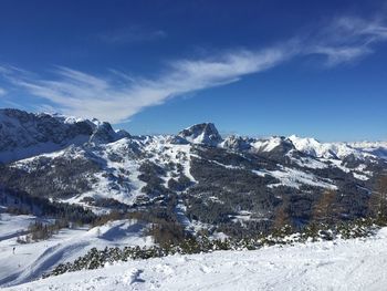 Snowcapped mountains against sky