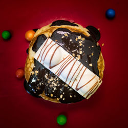 Directly above shot of chocolate cake