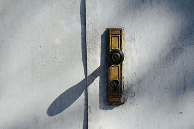 Close-up of metal door