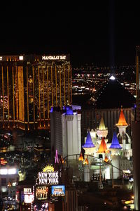 Illuminated cityscape at night