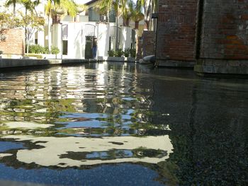 Reflection of buildings in water