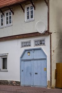 Closed door of building