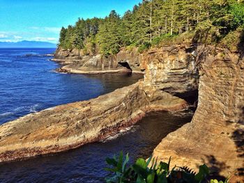 Rock formations in sea