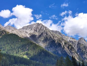 Low angle view of mountain against sky