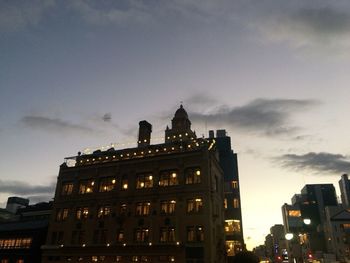 Low angle view of buildings against sky