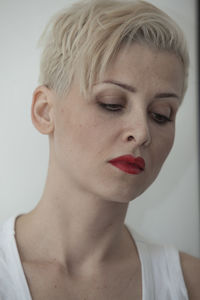 Close-up portrait of a young woman