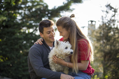 Young woman with dog